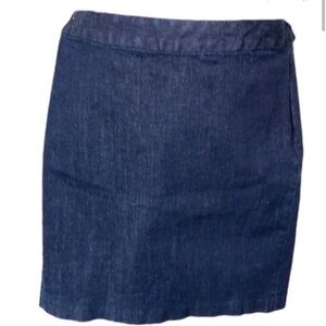 Tommy Hilfiger Skirt Jean Mini Dark Wash Blue Denim Pockets Side Zipper Fall 8